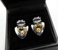 Sterling Silver Citrine Earrings 'NEW with Gift Pouch'