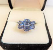 Sterling Silver 4 carat Tanzanite Ring 'NEW' with Gift Pouch