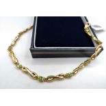 Gold on Sterling Silver Peridot Gemstone Bracelet 'NEW' with Gift Box.