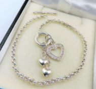 Sterling Silver Heart Cham Bracelet