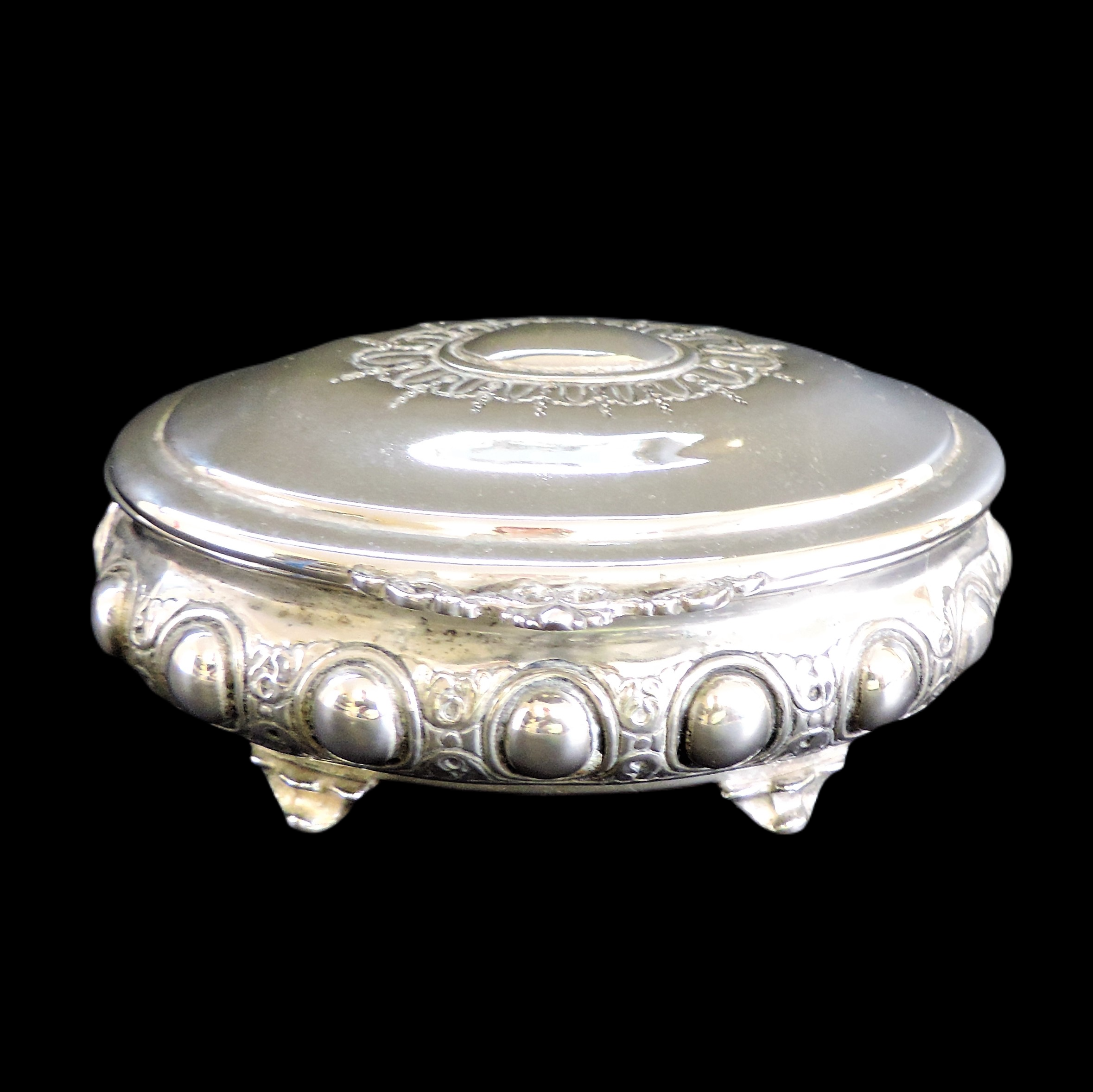 Antique Silver Plate Trinket Box - Image 6 of 6