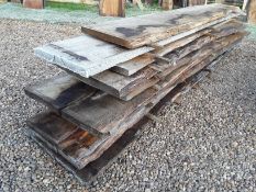 10x Hardwood Timber Sawn Seasoned English Oak & Chestnut Waney Edge / Live Edge Boards/ Planks