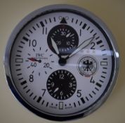 IWC (Deutcher) 30cm Black Body White Dial Clock