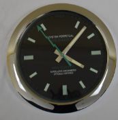34cm Silver Body Black Dial Clock