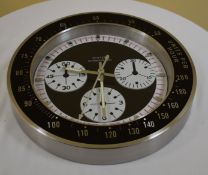 34cm Silver Body Black Bazal Black Dial Clock