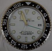 34cm Silver Body Black Bazal White Dial Clock