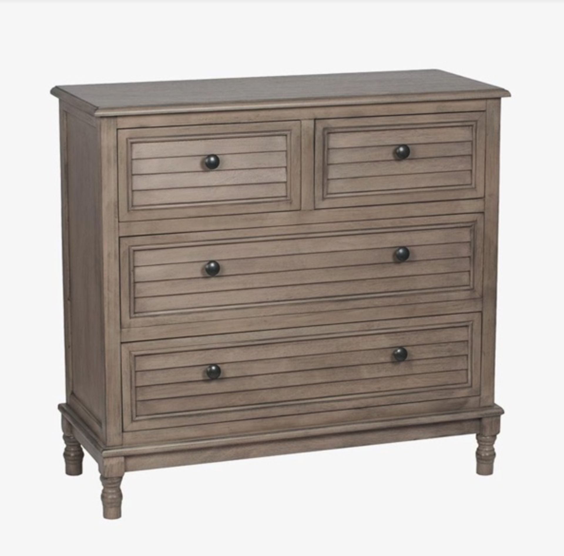 New in Box Ashwell Taupe Pine Wood 4 Drawer Unit RRP £349 **NO VAT**