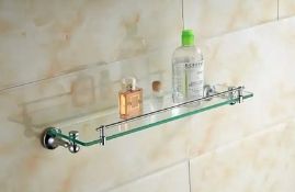 Brand New Boxed Pair of Traditional Glass Shelves RRP £59 **NO VAT**