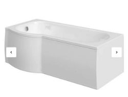 Brand New Boxed Pilma White Left Hand Shower Bath with Screen + Bath Panel - 1700 x 850mm RRP £44...