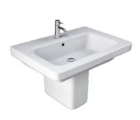 Brand New Boxed Falcon 650mm White Basin and Semi Pedestal with 1 Tap Hole RRP £120 **NO VAT**
