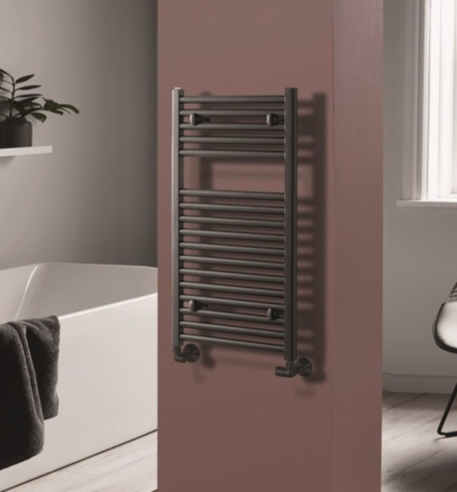 Brand New Boxed Towelrads Pisa Anthracite Heated Towel Rail Radiator - 800 x 400mm RRP £109 **NO...