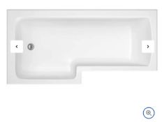 New Lena White Left Hand Shower Bath with usable Bath Panel - 1700 x 850mm RRP £384 **NO VAT**