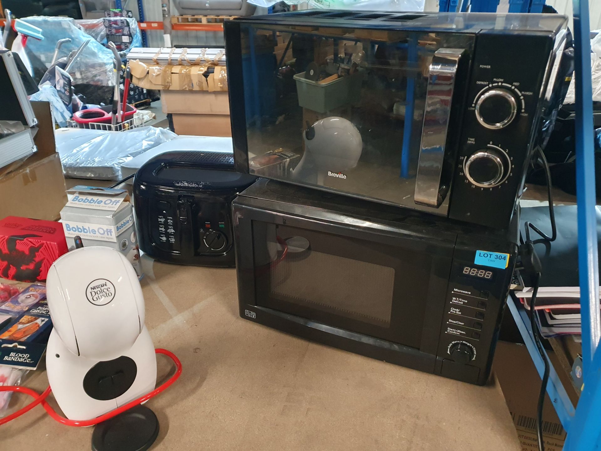 (R5) Contents To Shelf To Include 2 x Microwaves, Fryer (used) Nescafe Dolce Gusto. Pokemon Astral - Image 3 of 4