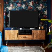 (P) RRP £325. Franklin Wide TV Stand. (H50x W134x D40cm).