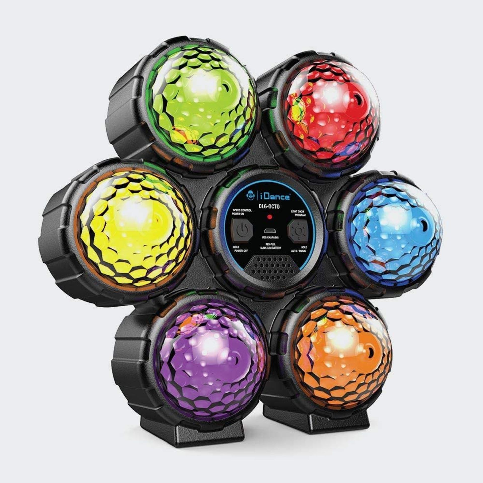 (6A) Lot RRP £250.00. 10x iDance Disco Lights. Disco Lighting System With 6x Disco Ball (DL6-OCTO). - Image 2 of 3
