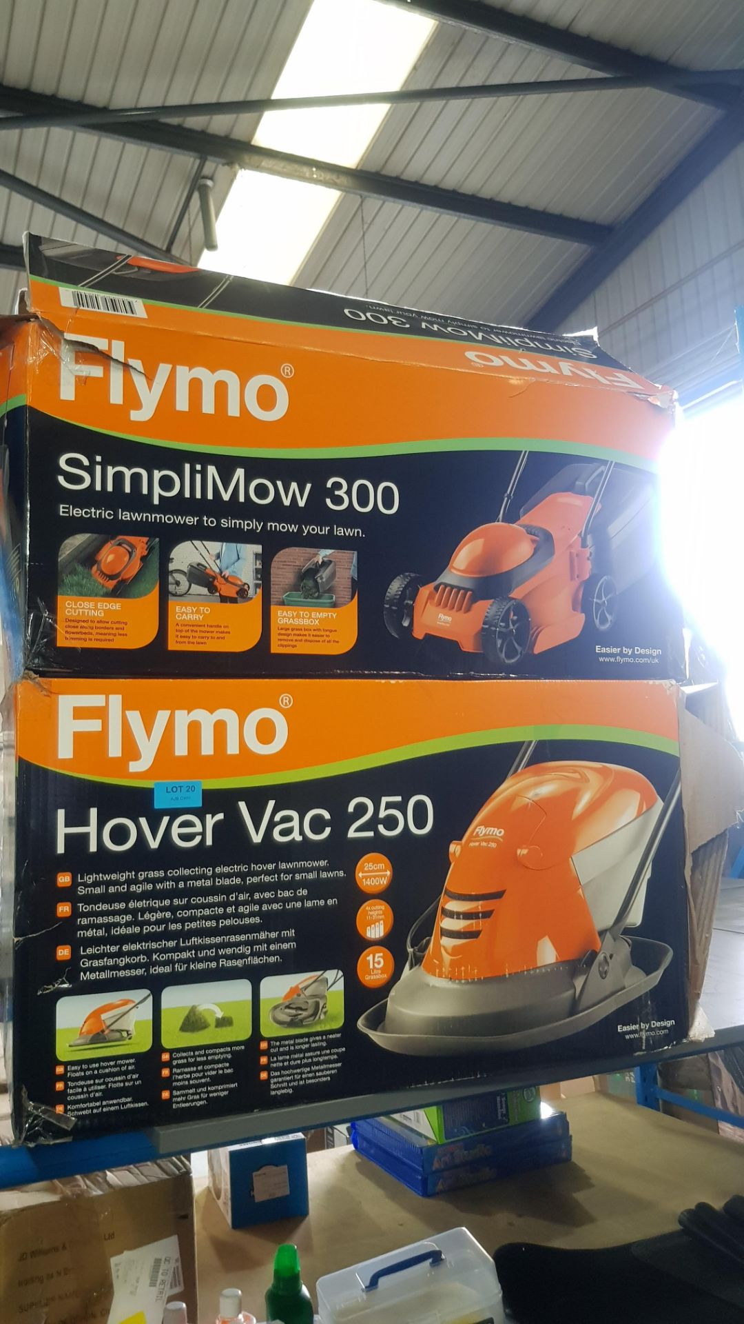 (1E). Lot RRP £195. 2x Flymo Items. 1x Hover Vac 250 RRP £110. 1x Flymo SimpliMow 300 RRP £85. - Image 3 of 3