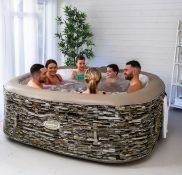 (R9) RRP £500. CleverSpa Sorrento 6 Person Square Hot Tub. With Cover & Hose. (Unit Powers On An In
