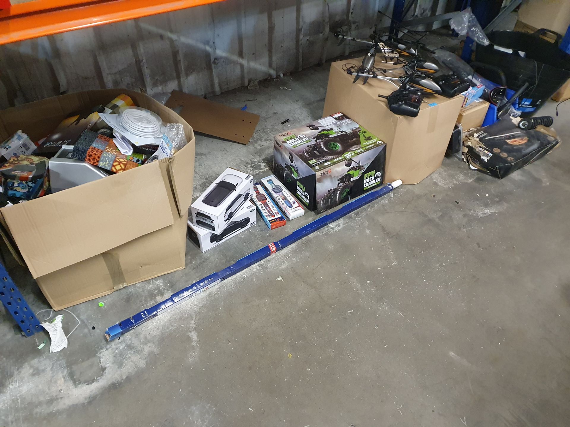(R11) Contents Under Racking To Include RC Helicopters. RC Rock Crawler, Grill, Cookware, Large Box - Image 2 of 9