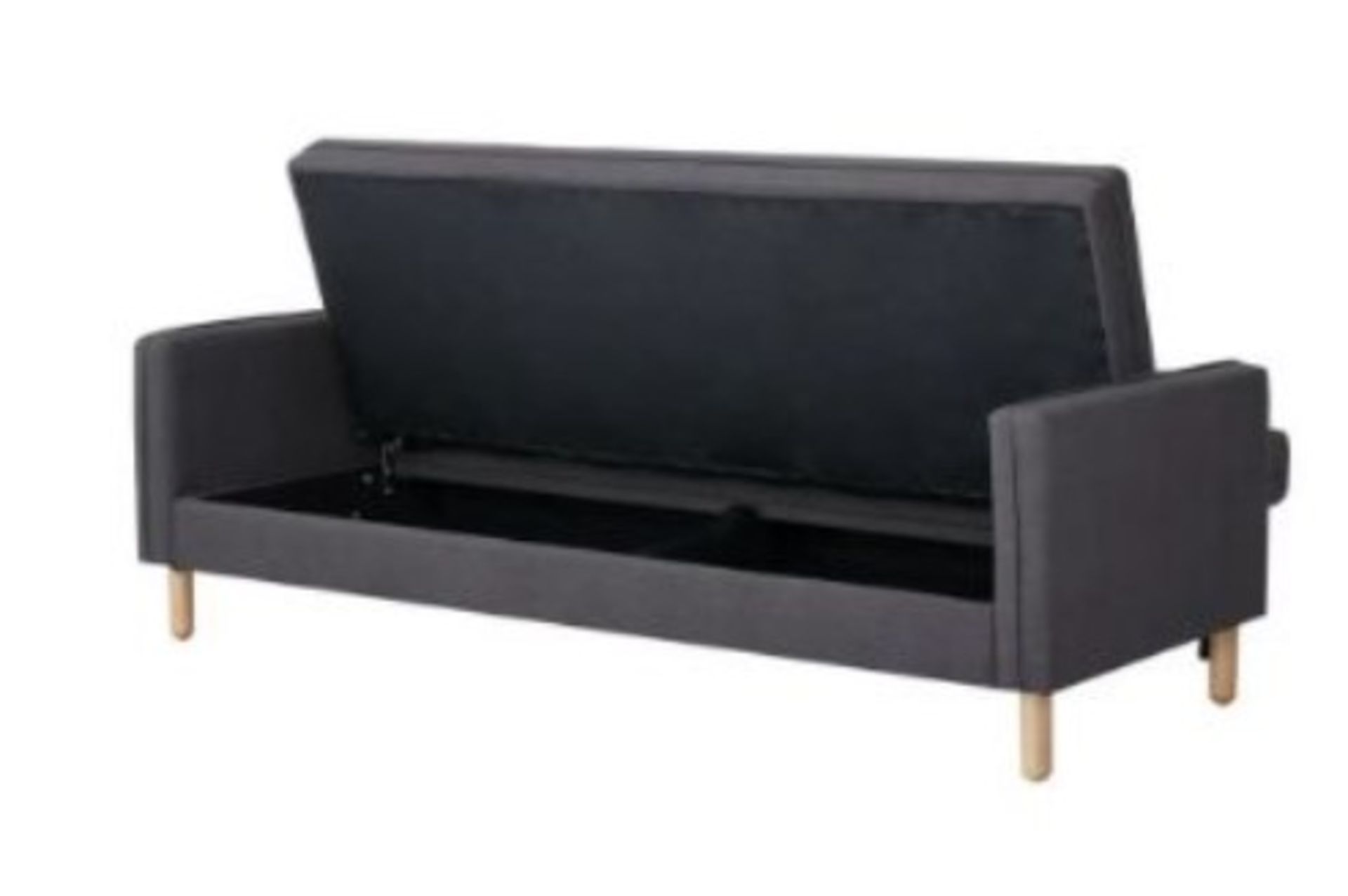 (P) RRP £250. Sidney Sofa Bed With Storage Charcoal. (Lot Comes With 1x Cushion). Please Note There - Image 3 of 8