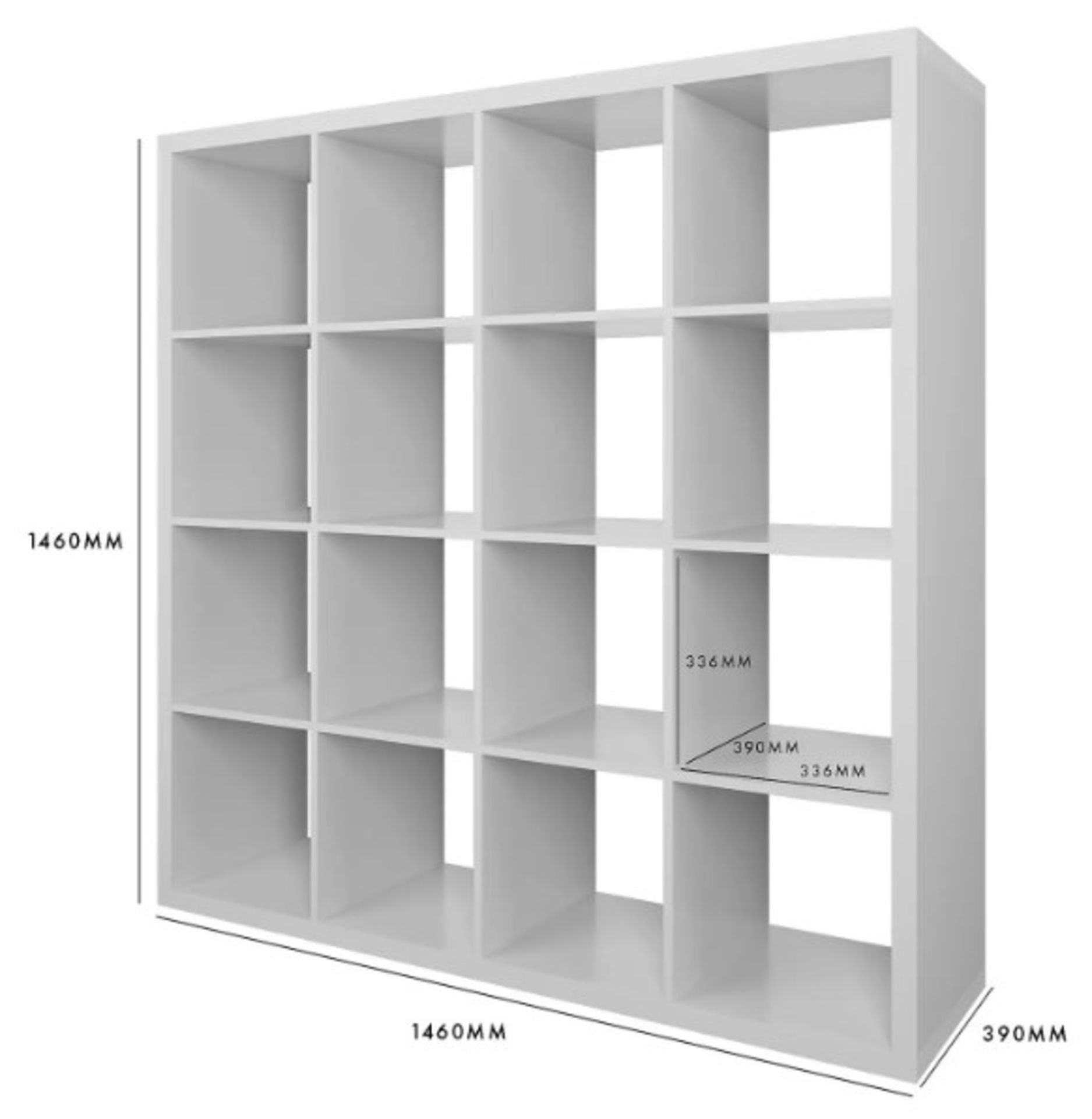 (P) RRP £150. RRP £150. Clever Cube Living Elements 4x4 Cube Storage White Matt Finish. (H146x W146 - Image 3 of 4