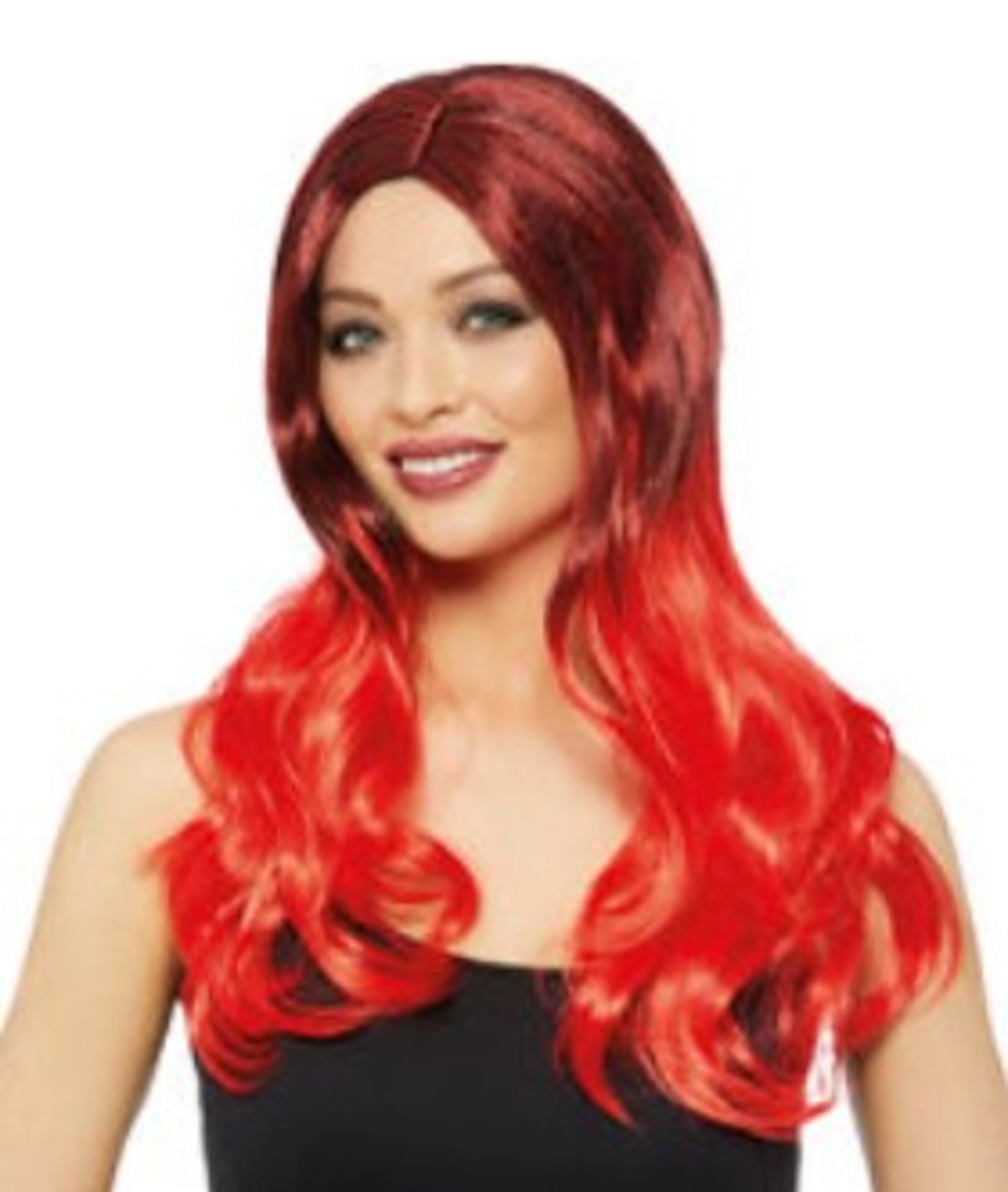 (1A) 46x Halloween Items (All New). Lot RRP £210. 20x Happy Halloween Red Ombre Wig Adult RRP £4 Ea