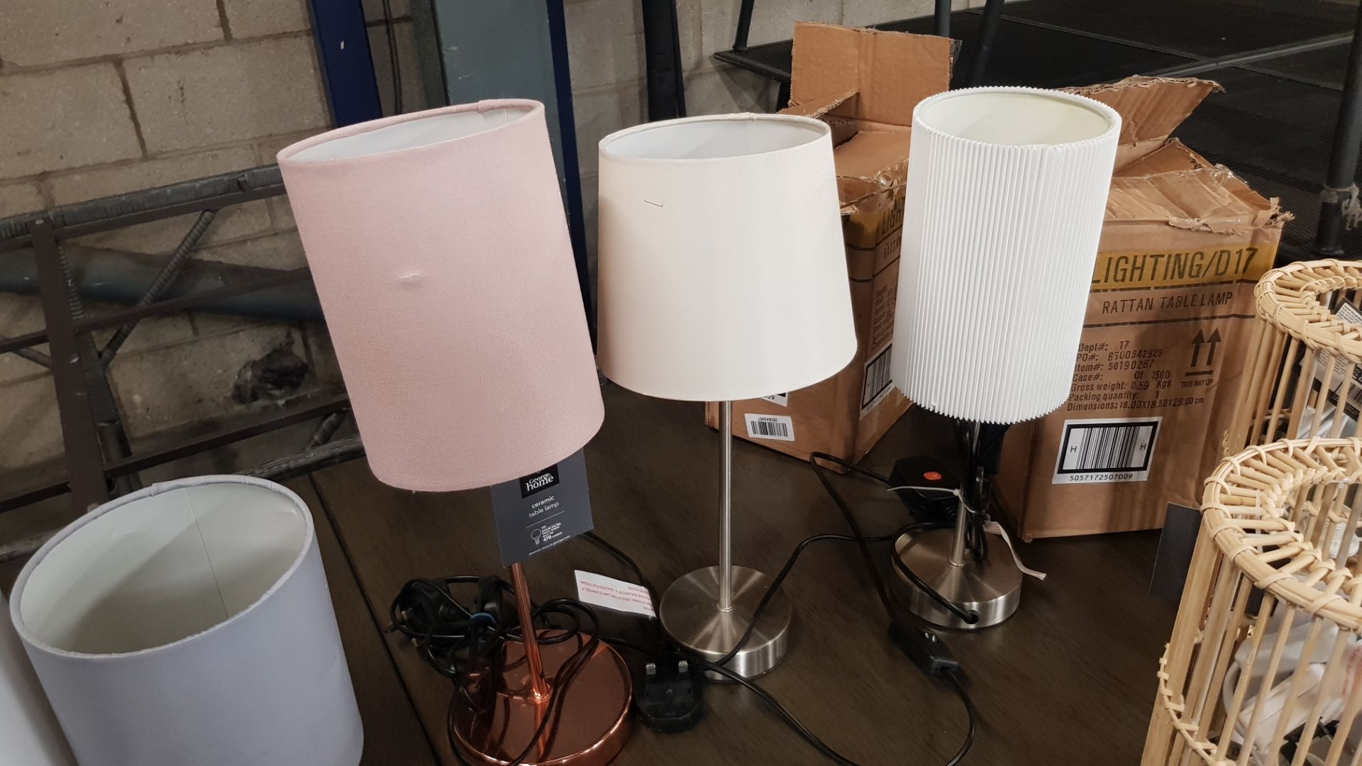 (6L) 11x Mixed Table Lamps. To Include 2x Rattan Lamp, 1x Moroccan Pot Lamp Silver. 1x Moroccan Pie - Image 11 of 12