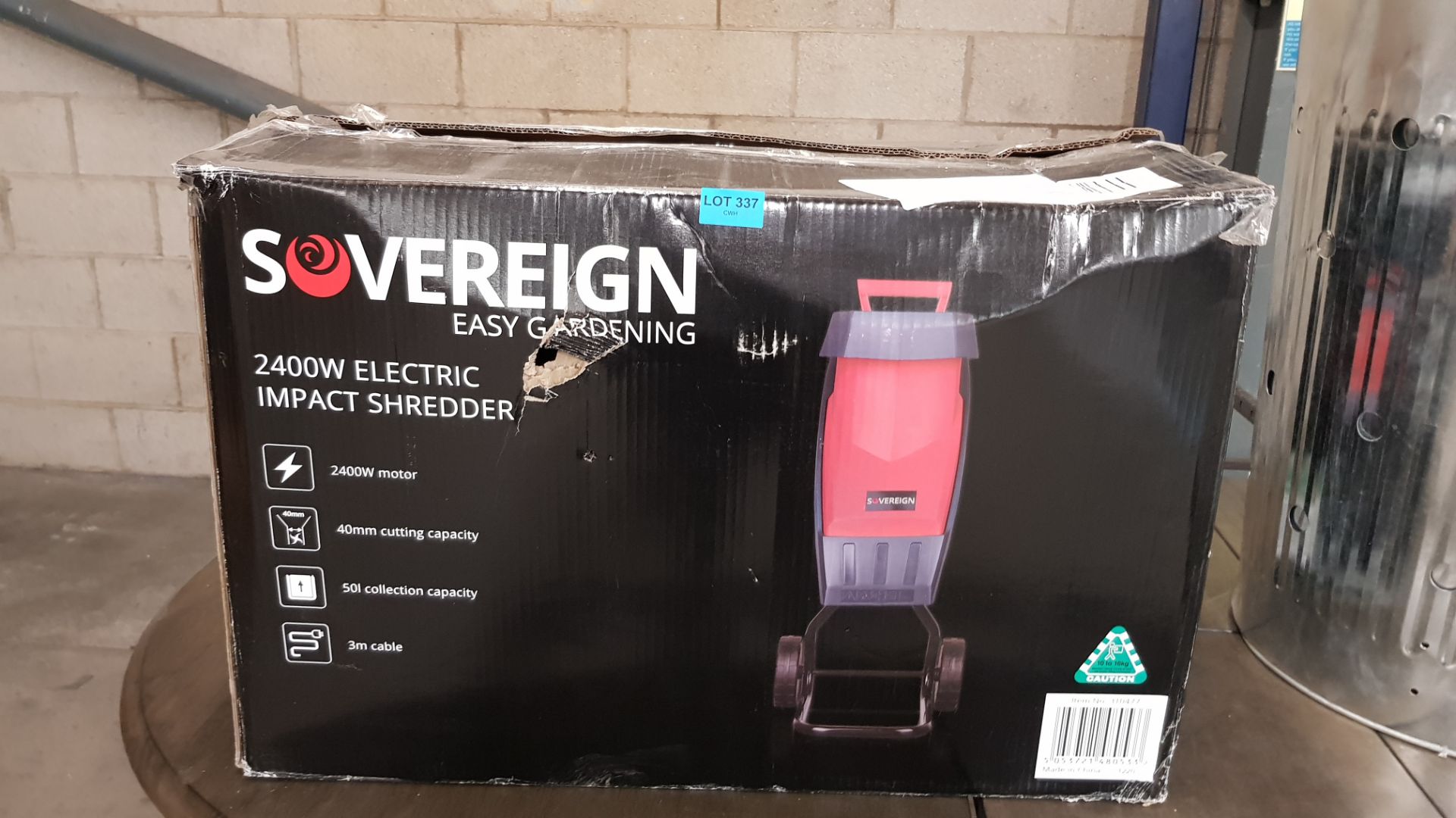 (9F) 6x Gardening Items. 1x Sovereign 2400W Electric Impact Shredder RRP £80. 5x 85L Galvanised Inc - Image 5 of 7