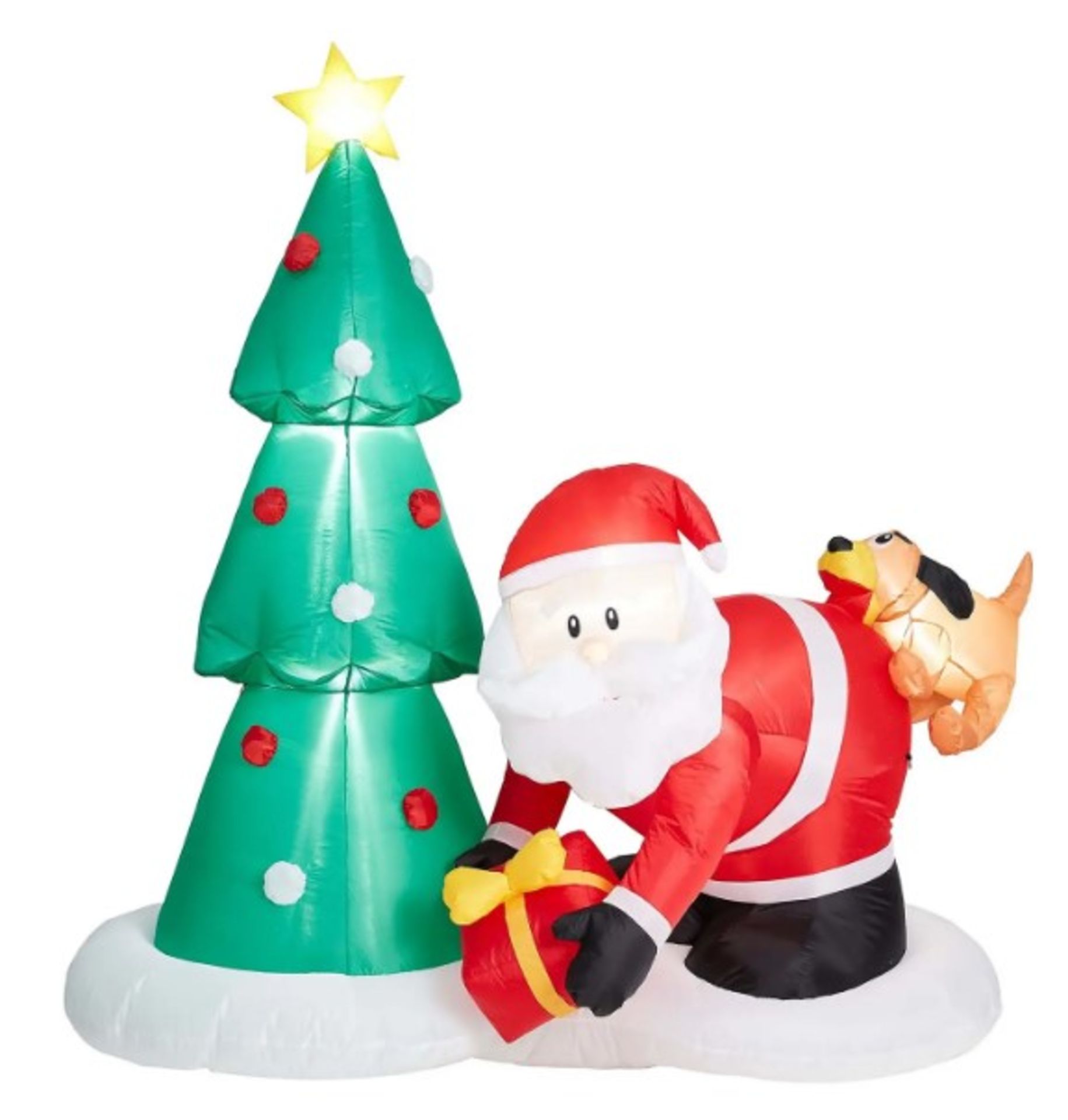 (5D) RRP £65. 6.5ft Santa With Dog & Christmas Tree Inflatable. - Image 2 of 4