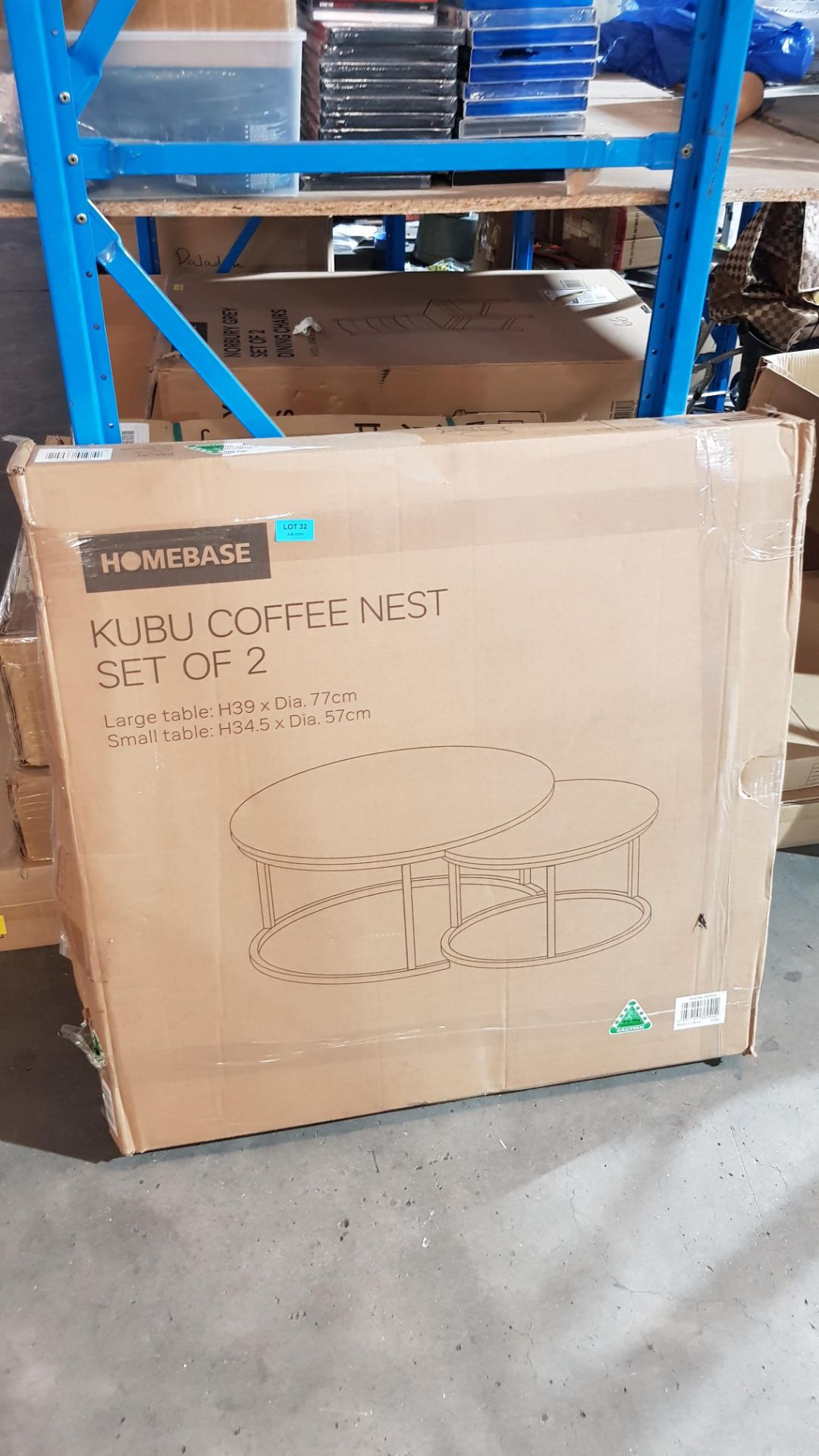 (2B) RRP £150. Kubu Coffee Nest Set Of 2. (Large Table H39x Dia 77cm, Small Table H34.5 x Dia 57cm) - Image 3 of 3