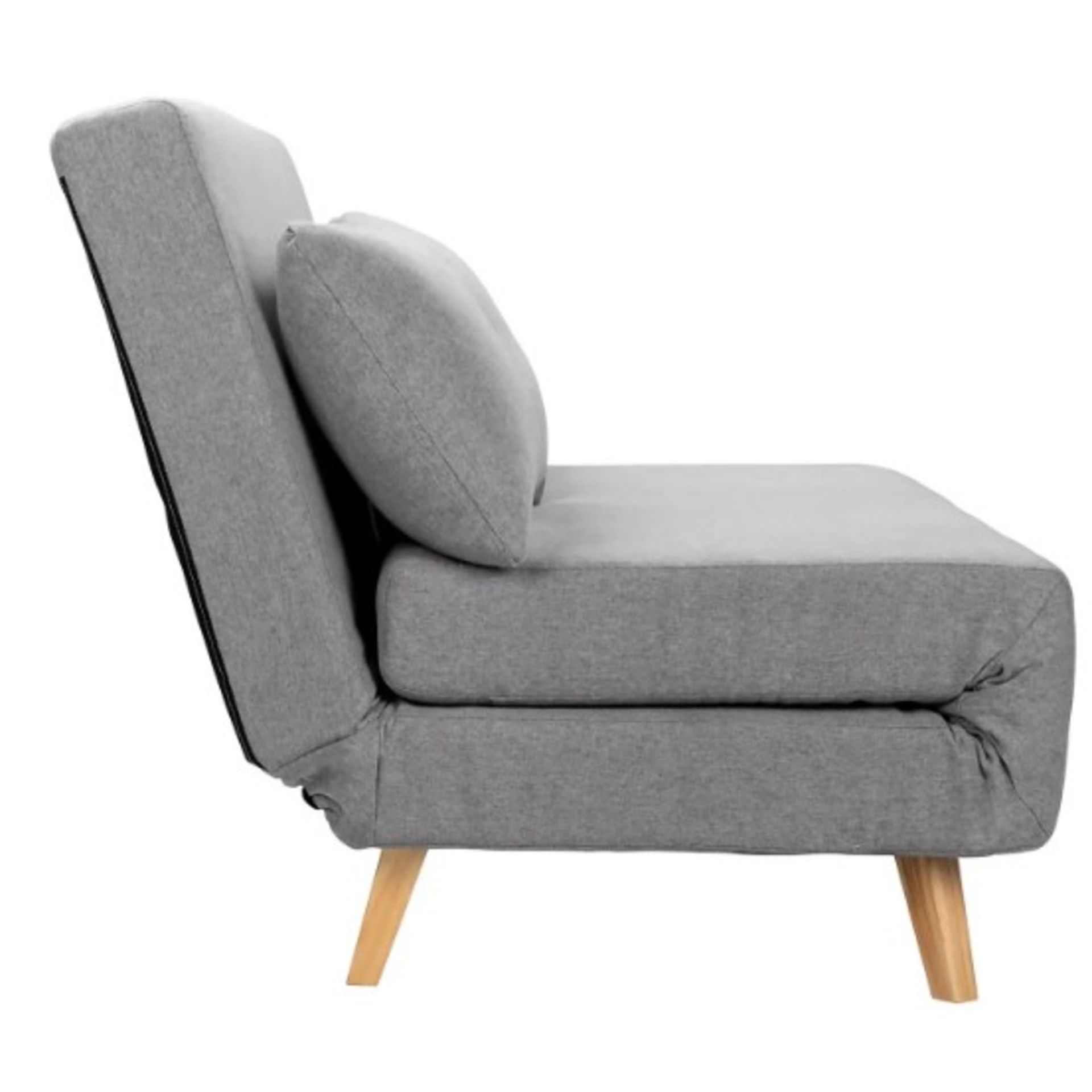(P) RRP £295. Freya Brushed Sofa Bed Grey. (With 2x Cushion & Leg Set). Sofa : (H)80 x (W)122 x (D - Image 3 of 10