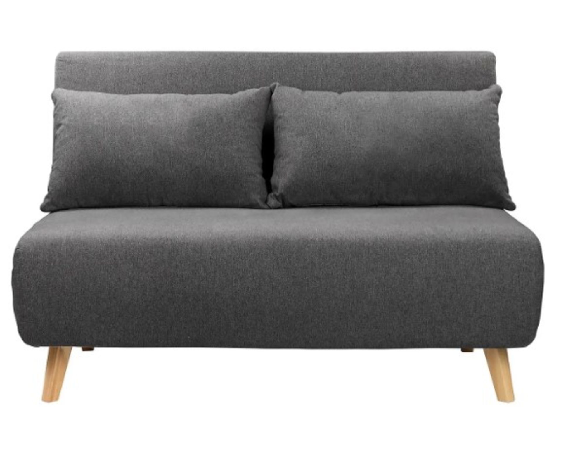 (P) RRP £295. Freya Brushed Sofa Bed Charcoal. (With 2x Cushion & Leg Set). Sofa : (H)80 x (W)122 - Image 2 of 9