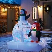 (5D) RRP £65. 5ft Penguins and Igloo Christmas Inflatable.