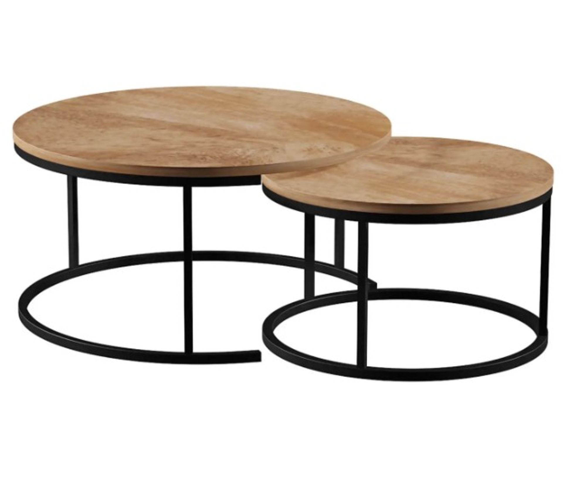 (2B) RRP £150. Kubu Coffee Nest Set Of 2. (Large Table H39x Dia 77cm, Small Table H34.5 x Dia 57cm) - Image 2 of 3