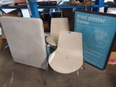 (R5) 2 x Chairs. Large Folding Table. Maxi Poster Frame.