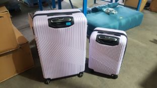 (1C). 2x Lilac Suitcase (1x Large, 1x Medium).