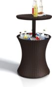 (6G) RRP £70. Keter Pacific Cool Bar / Coffee Table Brown. 30 Litre.
