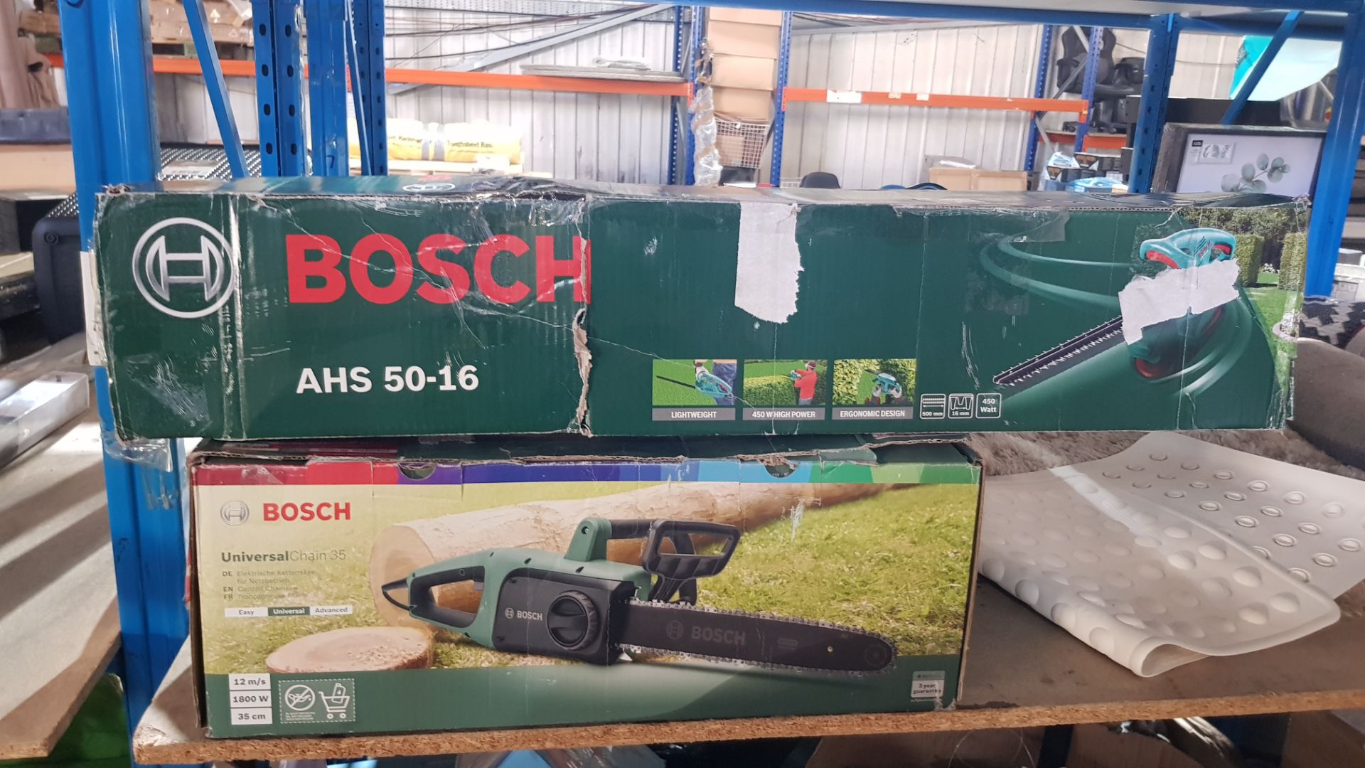 (1C). Lot RRP £115. 2x Bosch Items. 1x Universal Chainsaw 35 1800W 35cm RRP £70. 1x Corded Hedgecut - Image 3 of 3