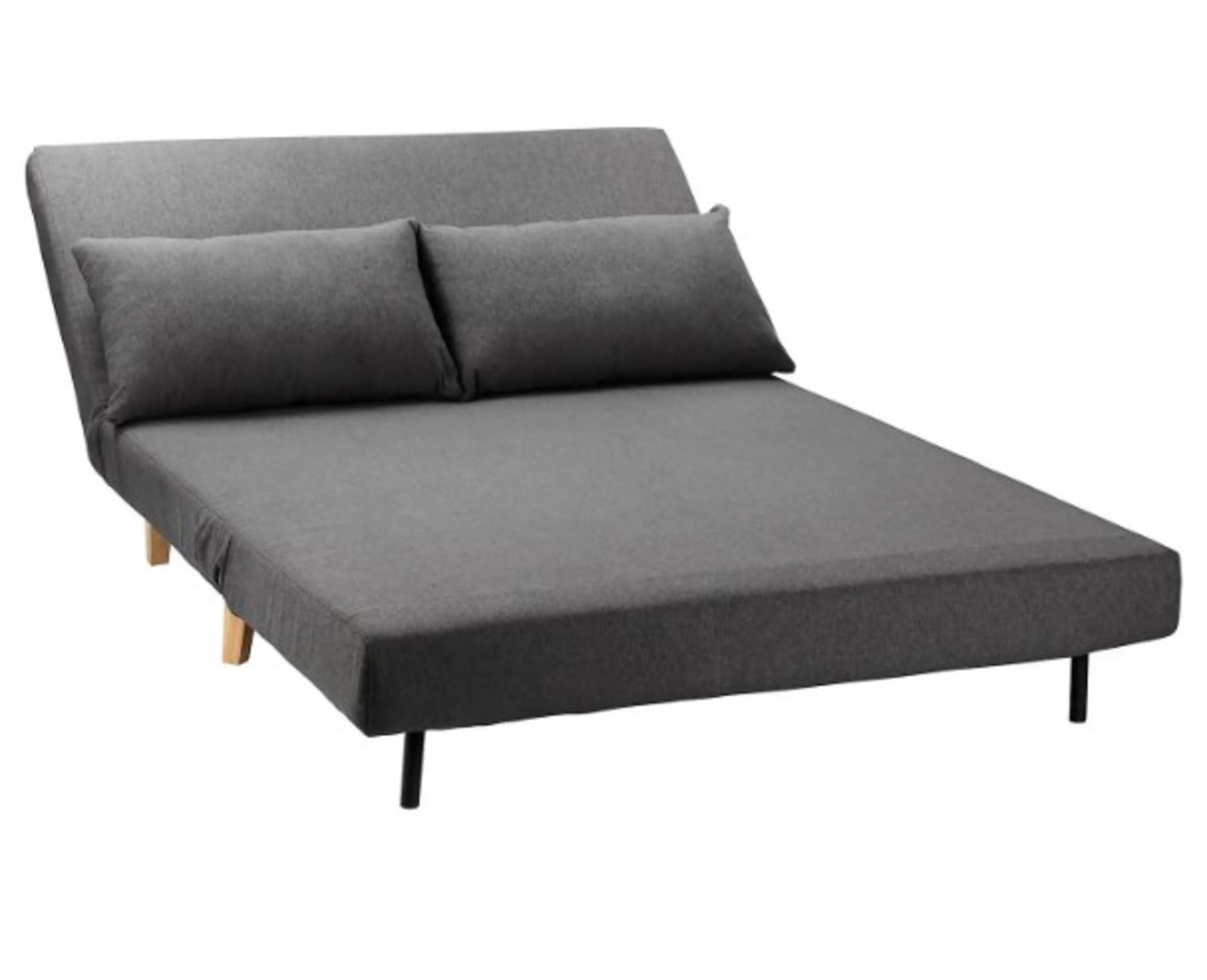 (P) RRP £295. Freya Brushed Sofa Bed Charcoal. (With 2x Cushion & Leg Set). Sofa : (H)80 x (W)122 - Image 4 of 9