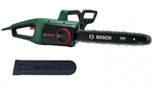 (1C). Lot RRP £115. 2x Bosch Items. 1x Universal Chainsaw 35 1800W 35cm RRP £70. 1x Corded Hedgecut