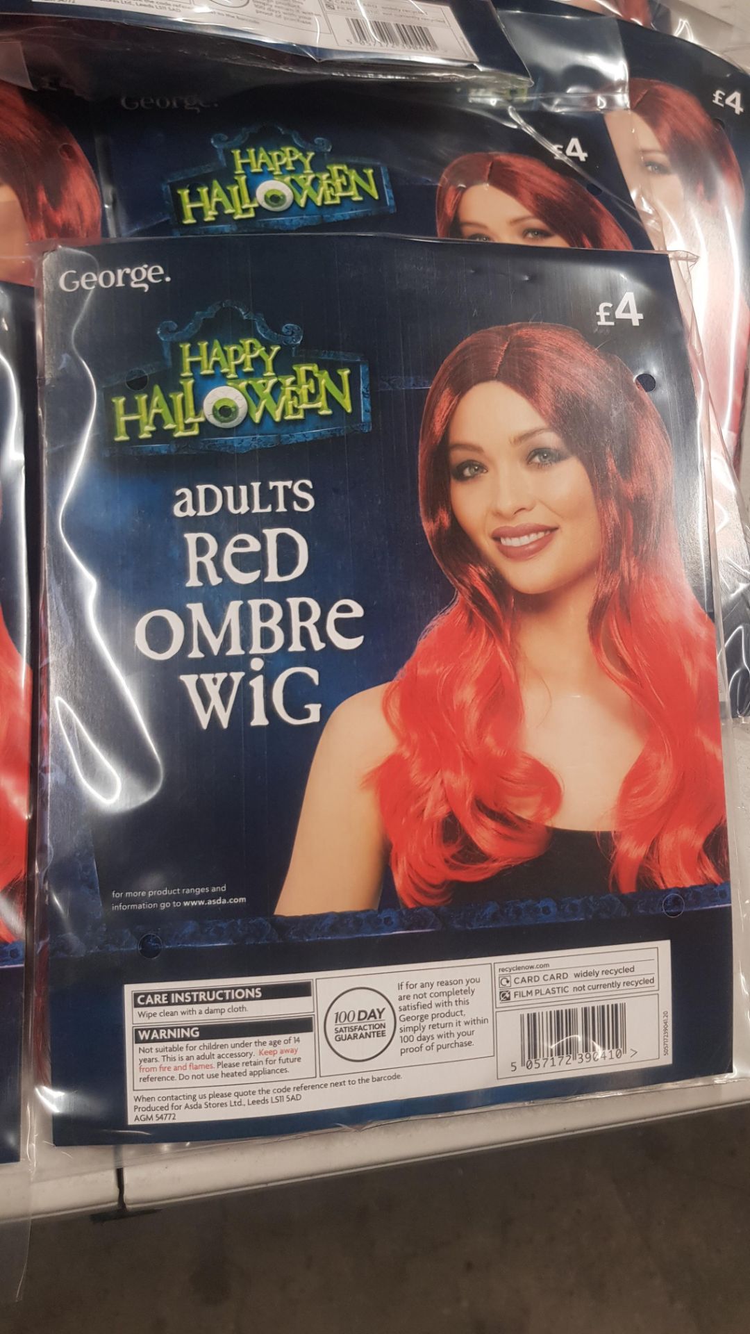 (1A) 46x Halloween Items (All New). Lot RRP £210. 20x Happy Halloween Red Ombre Wig Adult RRP £4 Ea - Image 8 of 17