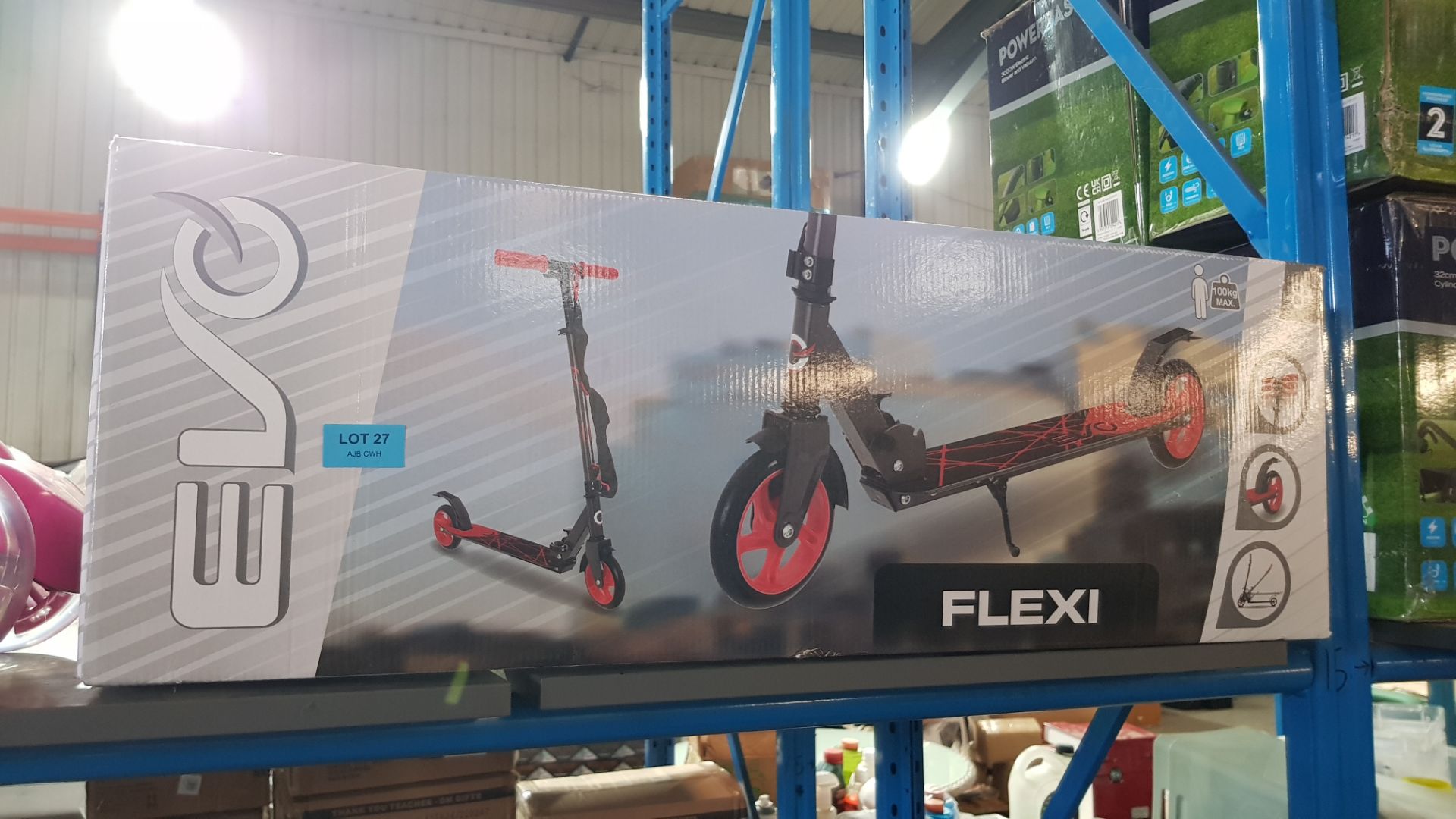 (2B) RRP £145. 3x Evo Items. 2x Flexi Scooter RRP £60 Each. (1x Black/Red Boxed, 1x Blue). 1x Light - Image 3 of 4