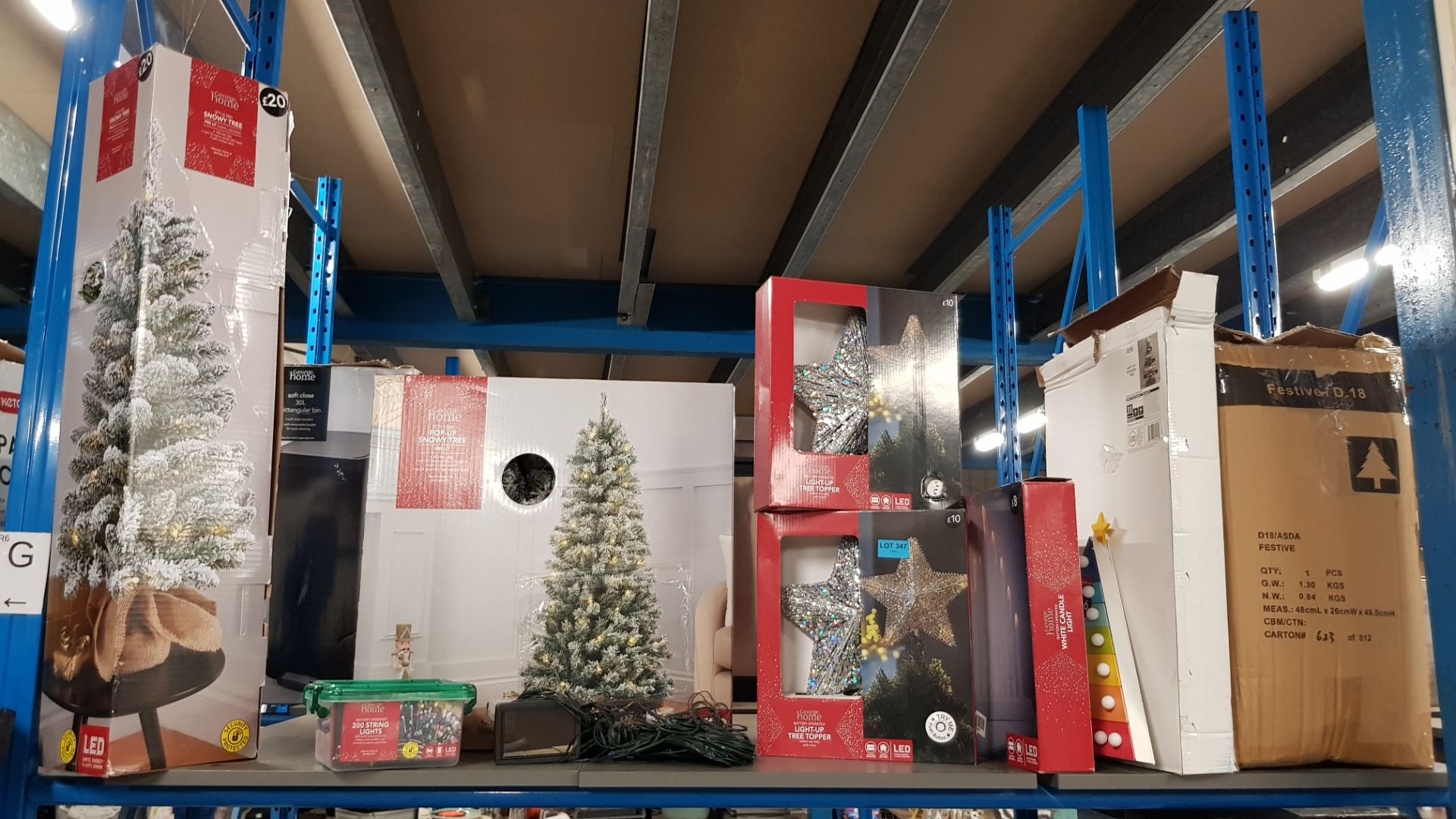 (Lot 347/6F) 10x Mixed Christmas Items. To Include 5ft Pop-Up Snowy Tree Pre Lit. 3ft Snowy Tree Pr - Image 2 of 12