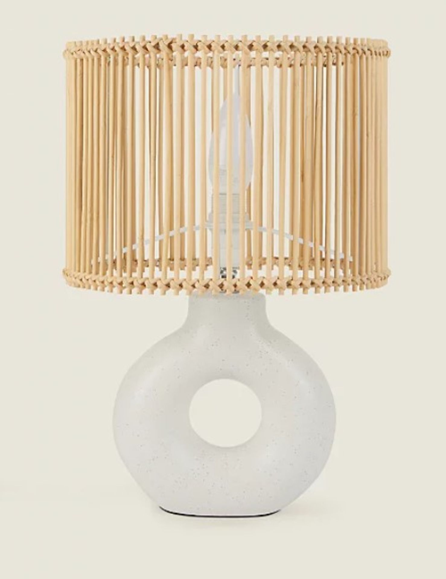 (6L) 13x Mixed Table Lamps. 4x Grey Basic Lamp. 4x Pebble Lamp Yellow. 4x Cylinder Wood Lamp Natura - Image 2 of 10
