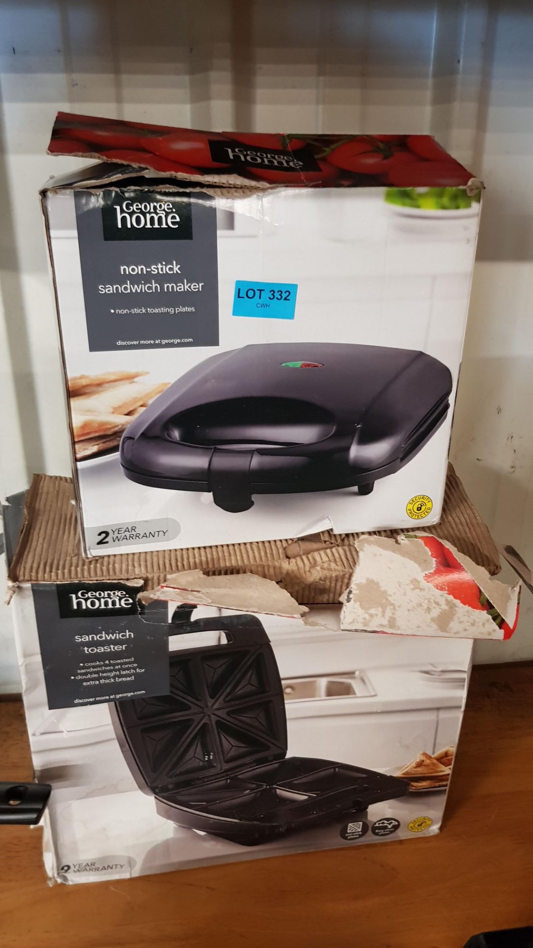 (9B) Lot RRP £105. 4x Sandwich Toaster Items: 3x Non Stick 2 Sandwich Toaster Black RRP £25 Each (1 - Image 4 of 6