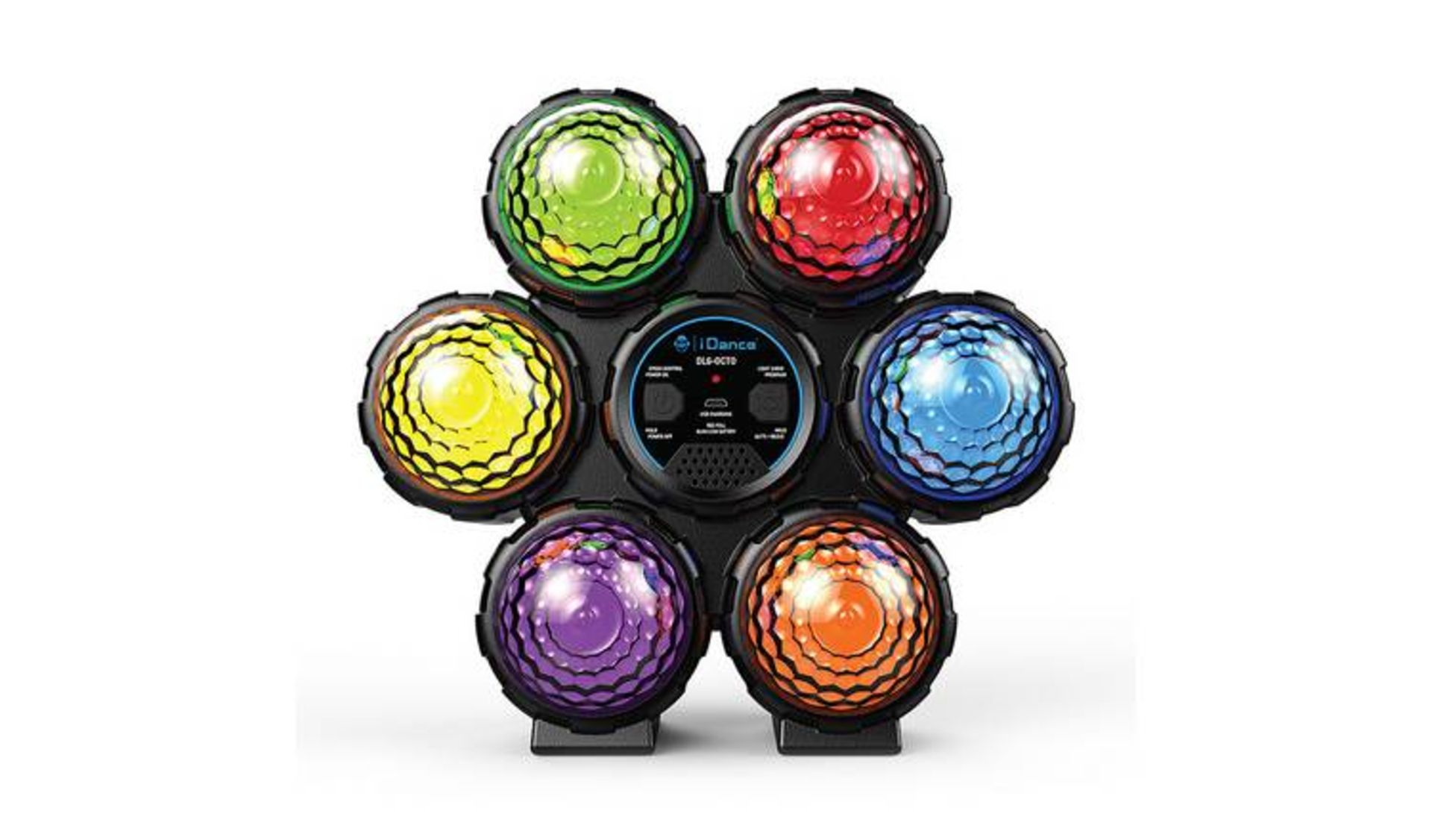 (6A) Lot RRP £250.00. 10x iDance Disco Lights. Disco Lighting System With 6x Disco Ball (DL6-OCTO).
