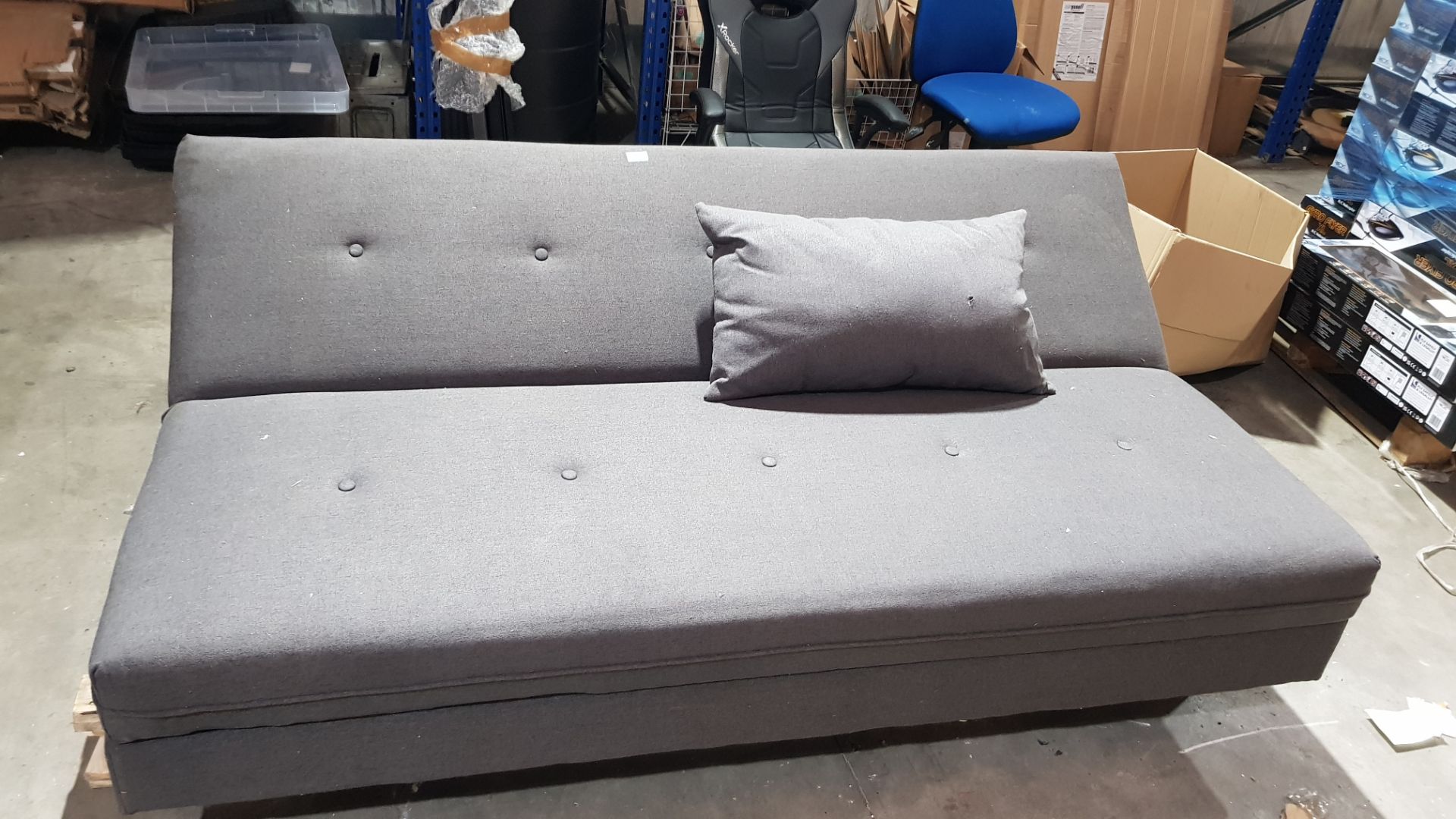 (P) RRP £250. Sidney Sofa Bed With Storage Charcoal. (Lot Comes With 1x Cushion). Please Note There - Image 5 of 8