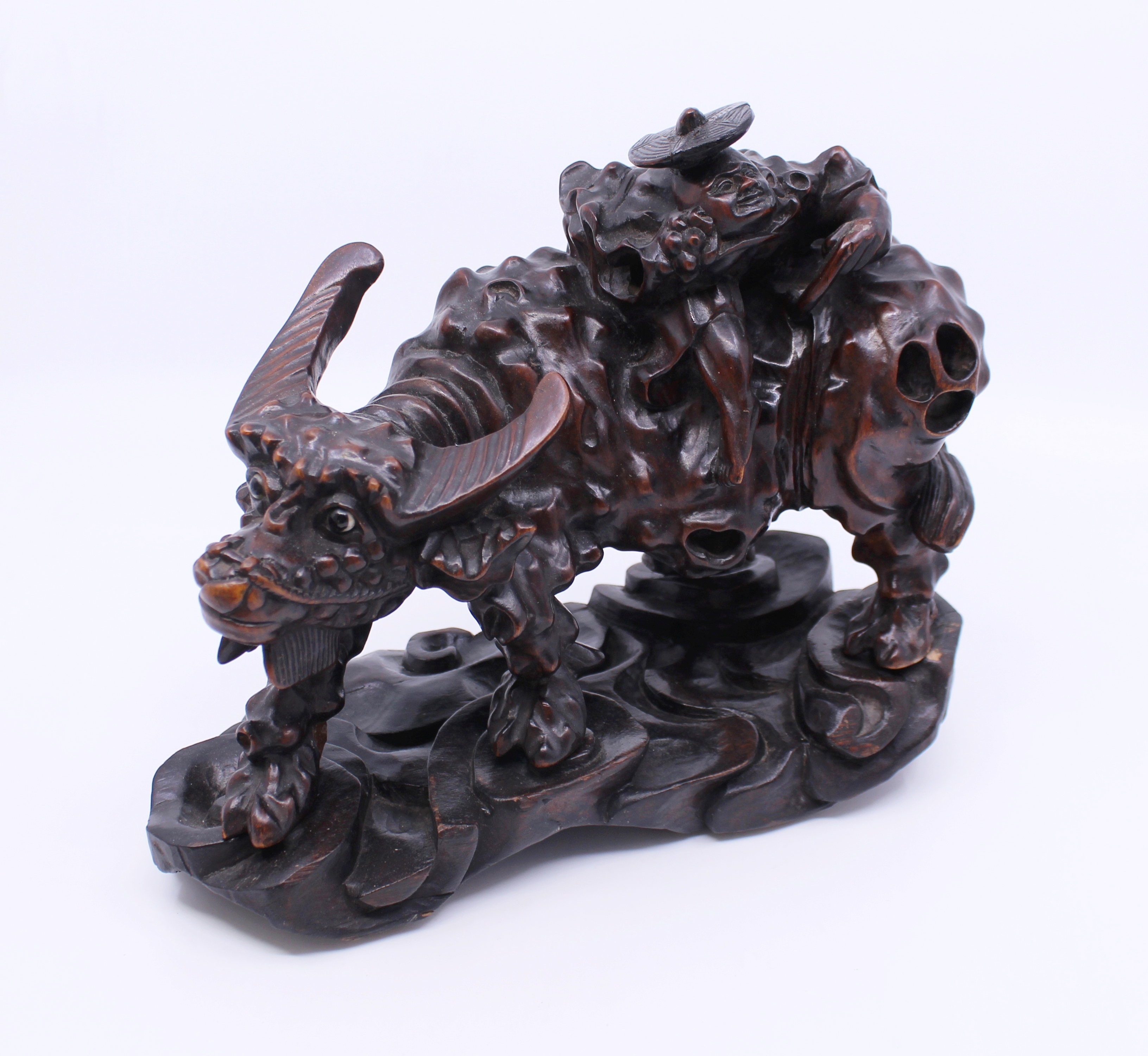 Chinese Carved Rootwood 19th c. Sculpture - Image 2 of 9