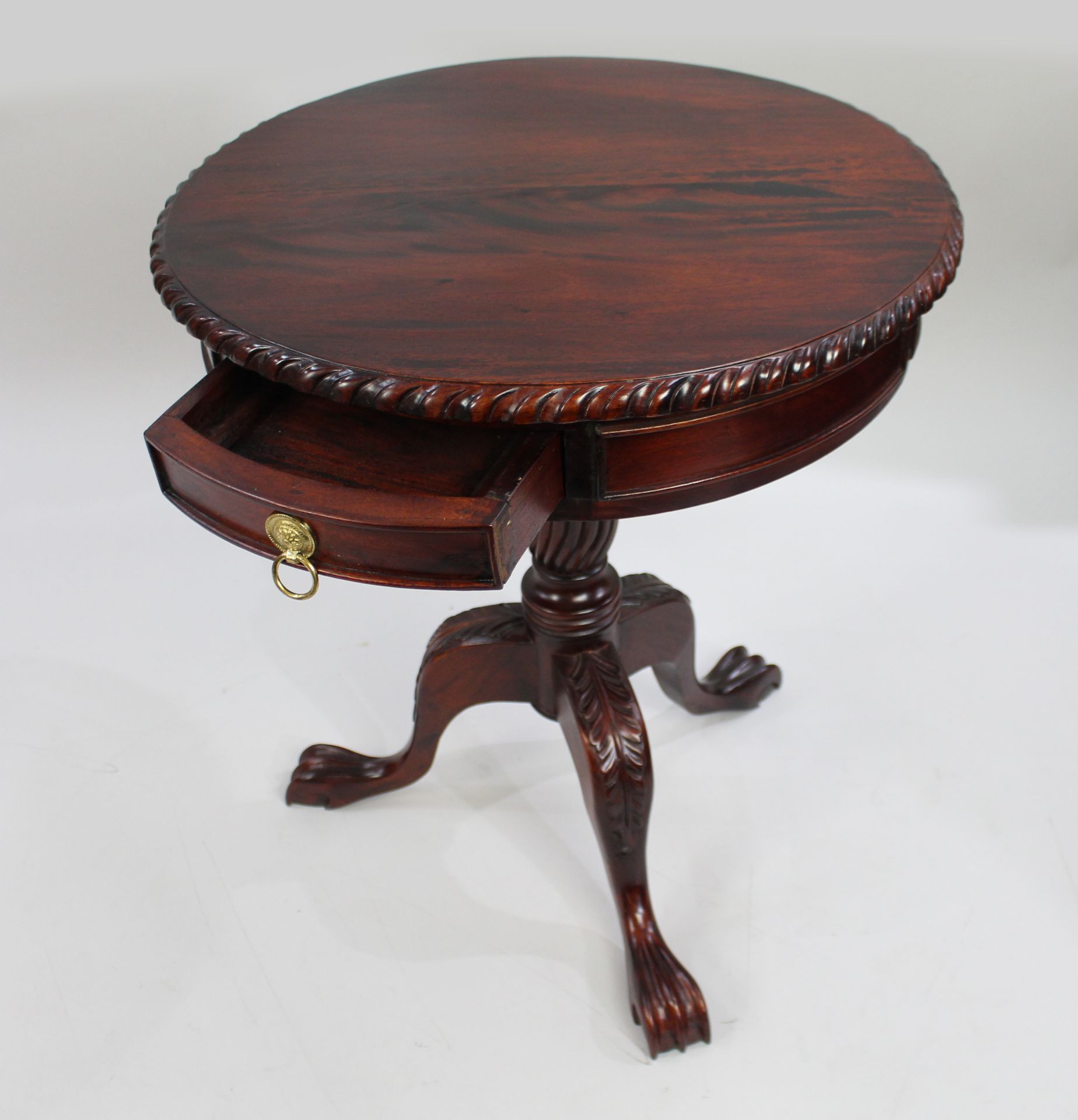 Carved Mahogany Drum Table - Image 2 of 6