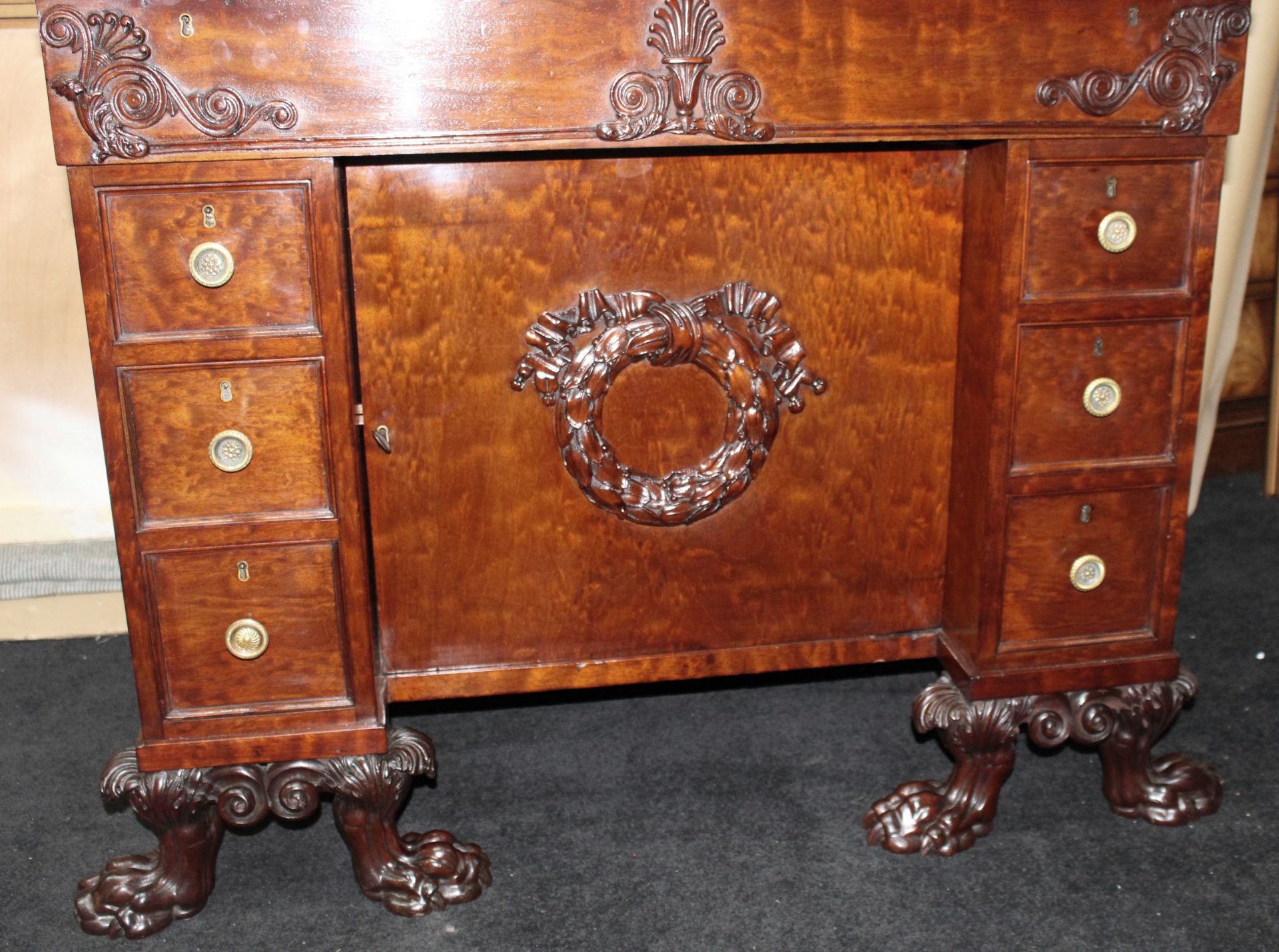 Fine Late 18th c. Mahogany Desk with Carved Feet - Image 5 of 8