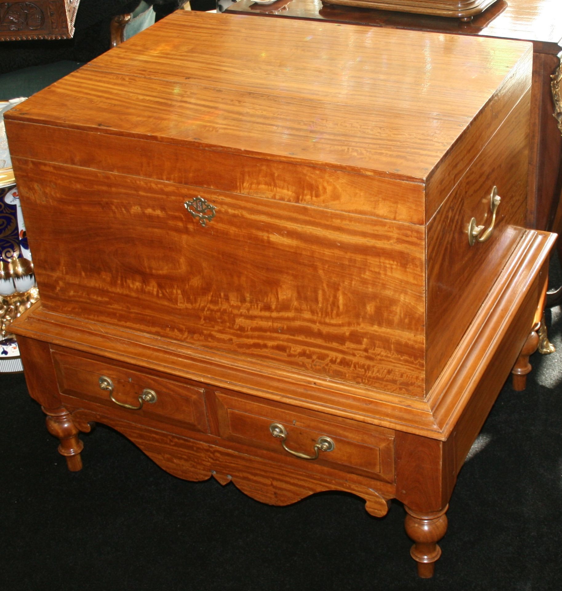 George IV Solid Satinwood Silver Chest on Stand